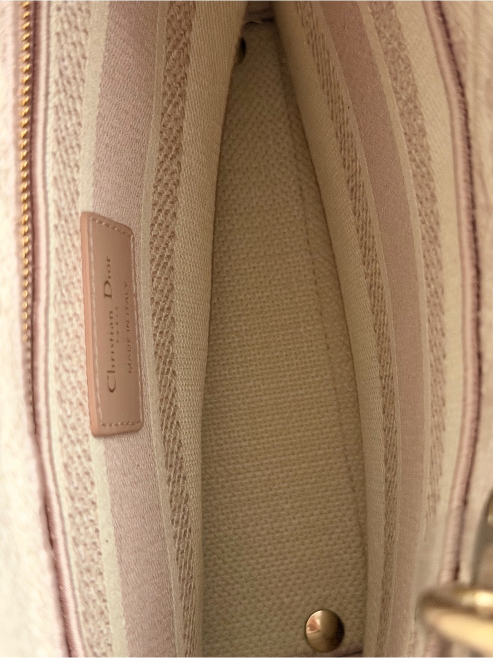 Dior Beige Embroidered Book Tote with Gold-Tone Hardware - Picture 5 of 8